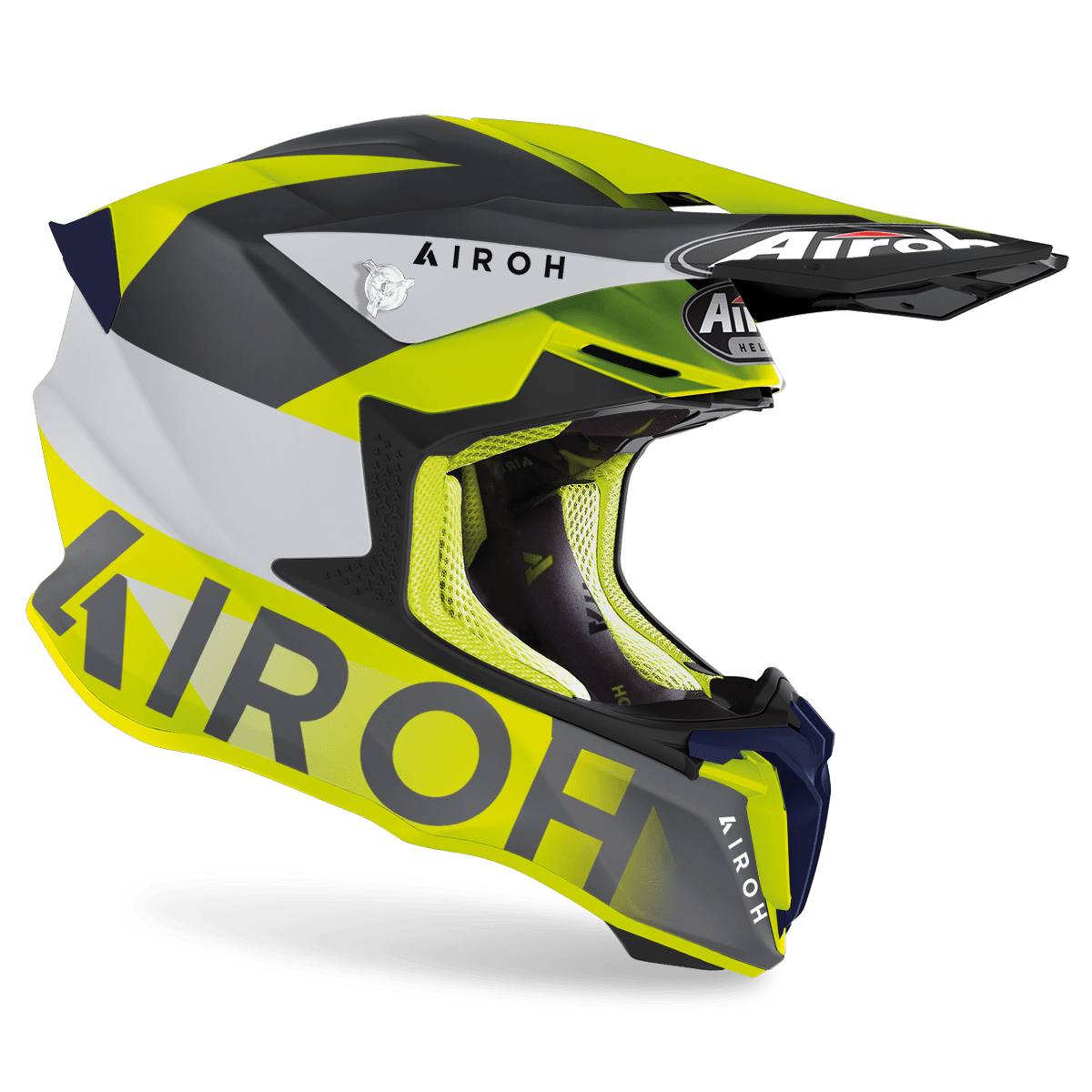 Шлем кроссовый, AIROH TWIST 2.0 (LIFT YELLOW/BLUE MATT) - L