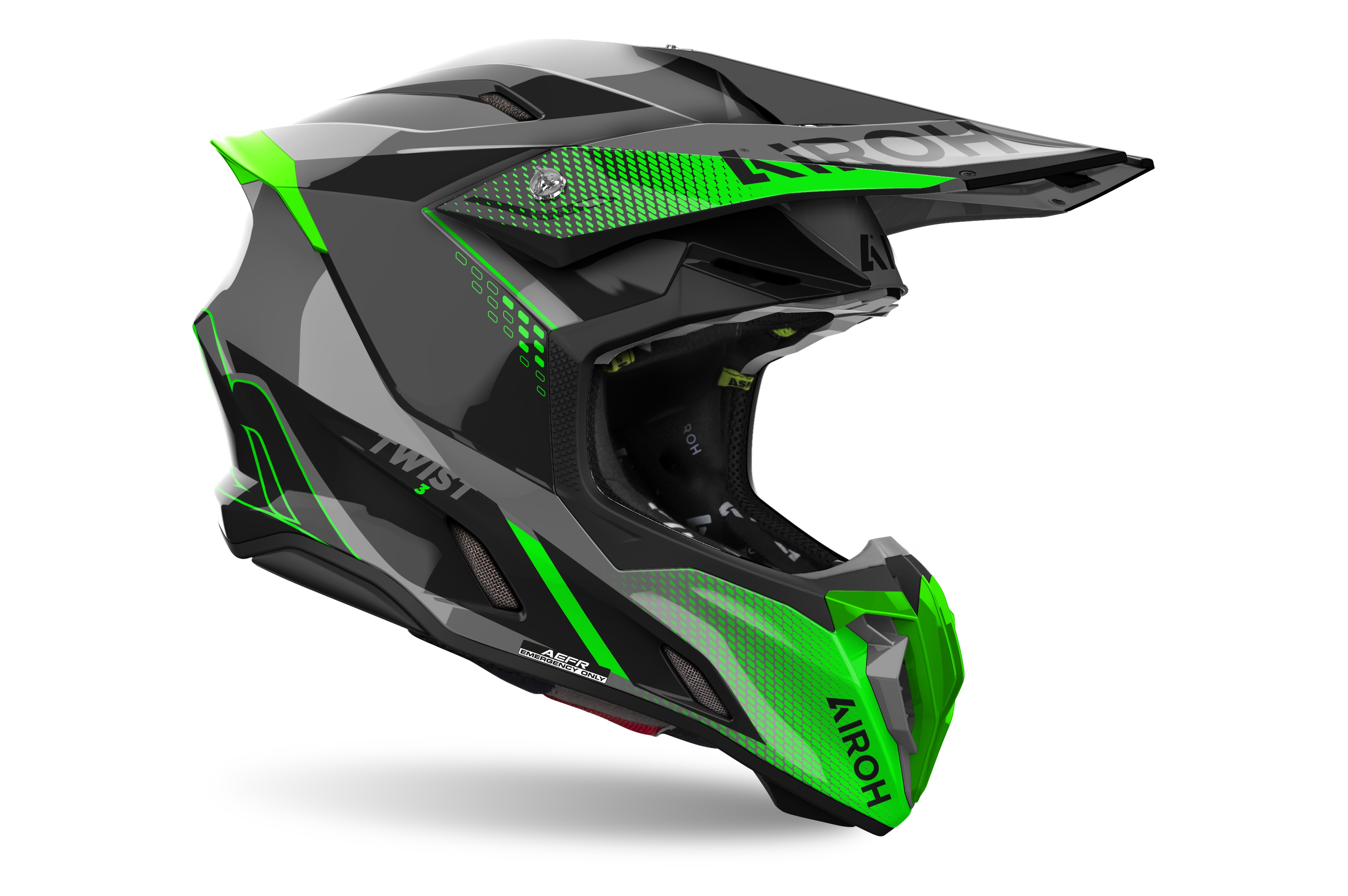 Шлем кроссовый, Airoh TWIST 3 (SHARD GREEN GLOSS), L
