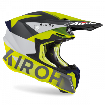 Шлем кроссовый, AIROH TWIST 2.0 (LIFT YELLOW/BLUE MATT)