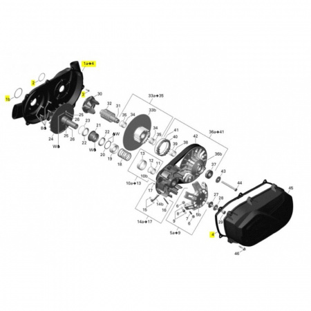 Крышка вариатора внутренняя с прокладками CVT Air Guide Kit